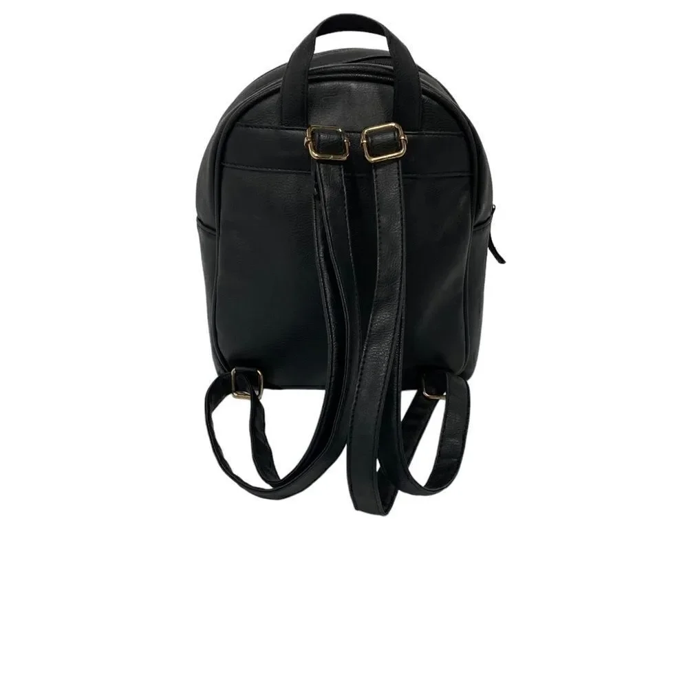 OMG Accessories Glitter Unicorn Black Backpack with Gold and White Accents